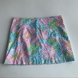 Lilly Pulitzer Tate Skirt Resort White Salisbury Lace Short Preppy Size 4